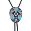 Men's Blue Bolo Tie Turquoise Wedding Tie Stone Bolo Black