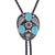 Men's Blue Bolo Tie Turquoise Wedding Tie Stone Bolo Black