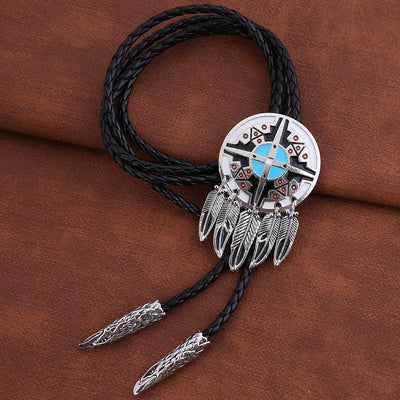 Feather Bolo Necktie Navajo Tie Formal Western White Tie