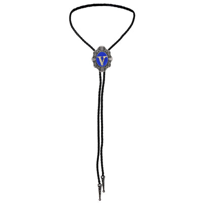 Alphabet V Bolo Tie Bootlace Ties Formal Tie Blue Necklace