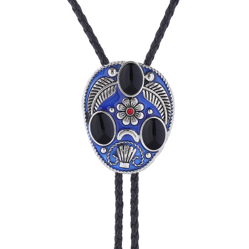 Black Agate Bolo Tie Men's Bolo Tie Blue Stone Bolo Tie