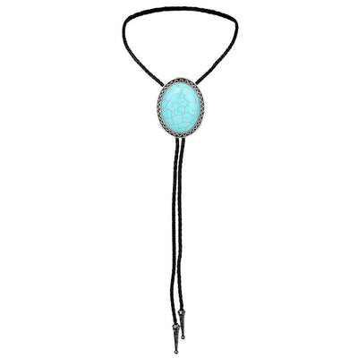 Turquoise Bowlow Tie Men's Bolo Blue Tie Necklace