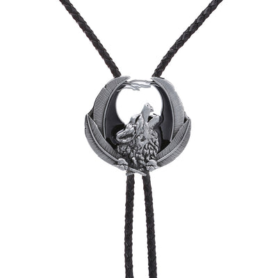 Wolf Bolo Tie Mens Western Bolo Ties Cowboy Necktie