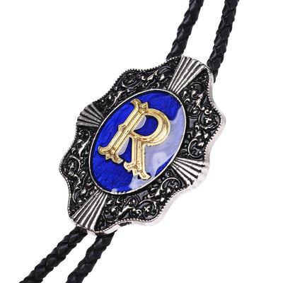 Alphabet R Bolo Tie Bolo Tie Necklace Formal Bolo Tie Blue