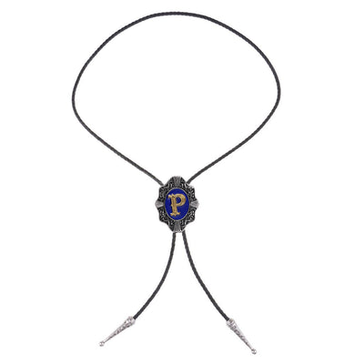 Alphabet P Bolo Tie Bolo Tie Fashion Formal Bolo Tie Blue