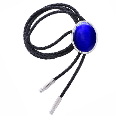 Mens Cat's Eye Bolo Tie Mens Bolo Tie For Wedding Blue