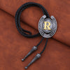 Horseshoe Bolo Tie Alphabet R Necktie Men's Western Bolo