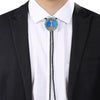 Blue Men's Western Bolo Tree of Life Pattern Bolo Tie