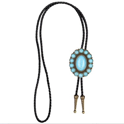 Multi Turquoise Bolo Necktie Unique Stone Bolo Tie Cowboy Tie