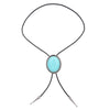 Turquoise Bowlow Tie Men's Bolo Blue Tie Necklace