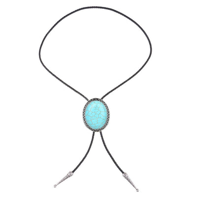 Turquoise Bowlow Tie Men's Bolo Blue Tie Necklace