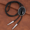 Black Bolo Tie Stone Agate Bolo Ties Men's Bolo Necktie