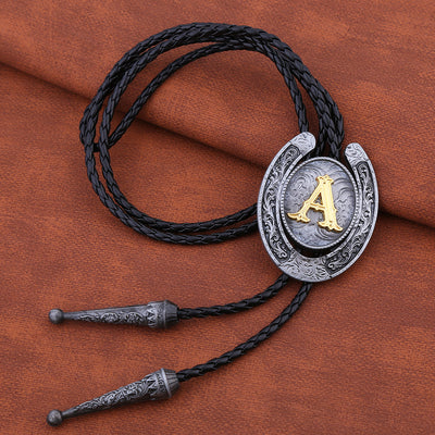 Horseshoe Bolo Tie Alphabet A Bolo Tie Mens Wedding Bolo