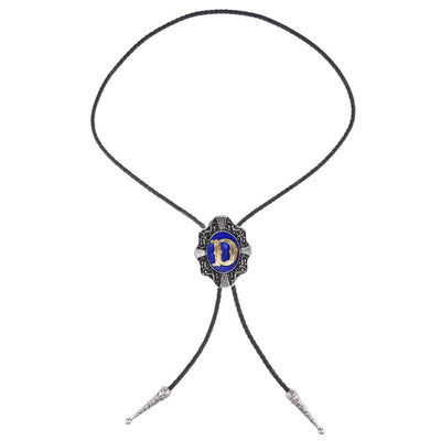 Alphabet D Bolo Tie Bowlow Tie Formal Western Blue Tie