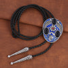 Black Agate Bolo Tie Men's Bolo Tie Blue Stone Bolo Tie