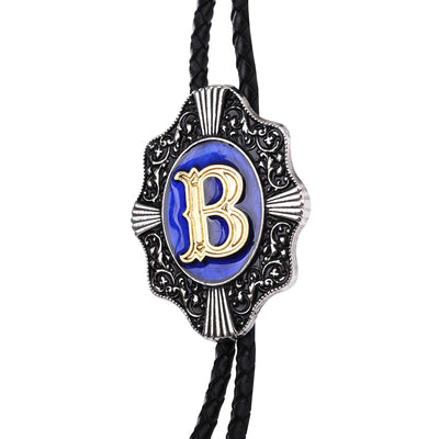 Alphabet B Bolo Tie Formal Neck Tie Western Blue Tie