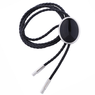 Modern Bolo Tie Men's Black Agate Bolo Black Boloties