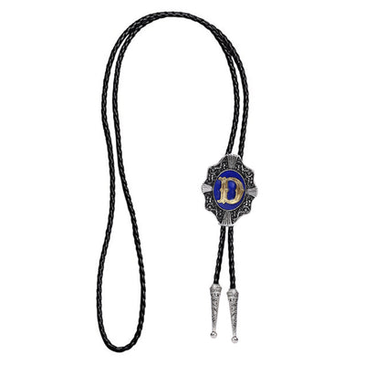 Alphabet D Bolo Tie Bowlow Tie Formal Western Blue Tie