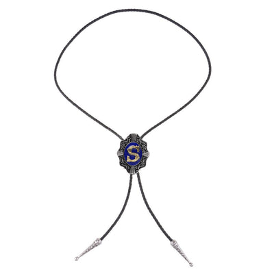 Alphabet S Bolo Tie Modern Tie Formal Bolo Tie Blue Bolo