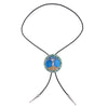 Blue Men's Western Bolo Tree of Life Pattern Bolo Tie