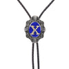 Alphabet X Bolo Tie Formal Bolo Tie Blue Necktie bowlow