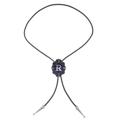 Alphabet R Bolo Tie Bolo Tie Necklace Formal Bolo Tie Blue