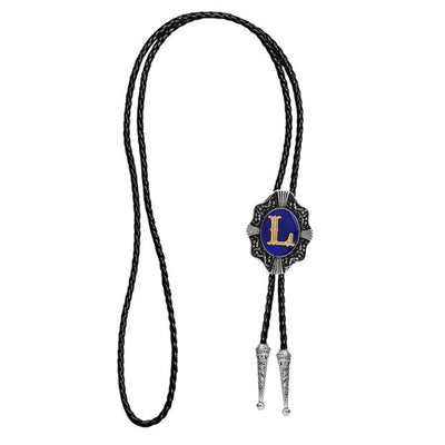 Alphabet L Bolo Tie Formal Western Tie Blue bowler tie