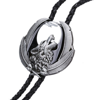 Wolf Bolo Tie Mens Western Bolo Ties Cowboy Necktie