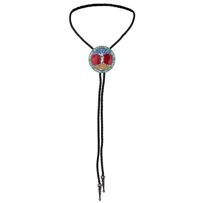 Tree of Life Necktie Red Tie Men's Western Bolo Tie