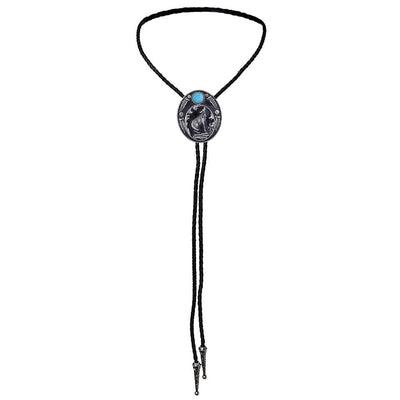 Turquoise Bolo Tie Black Wolf Cowboy Bolo Suit Tie