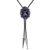 Alphabet K Bolo Tie Bolo Necktie Formal Western Tie Blue