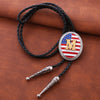 Alphabet M Bolo Tie Mens Western Bolo National Flag Tie