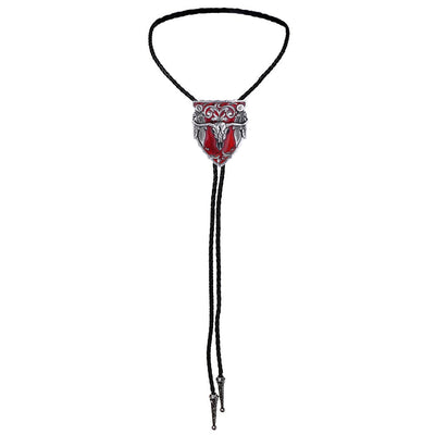 Longhorn Bolo Tie Red Mens Western Tie Buffalo Bolo