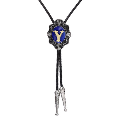 Alphabet Y Bolo Tie Formal Bolo Tie Blue Bolo Necklace