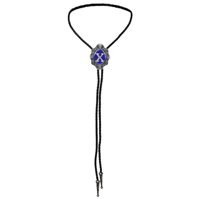 Alphabet X Bolo Tie Formal Bolo Tie Blue Necktie bowlow