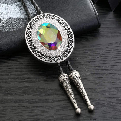 Mens Suit Tie Glass Stone Tie Mens Bolo Tie For Wedding Rhinestone