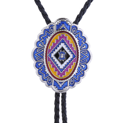 Navajo Suit Bolo Men Cowboy Tie Blue Necklace Bolo