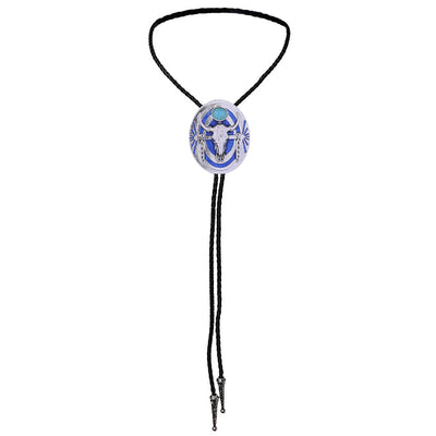 Blue Longhorn Tie Western Turquoise Bolo Necktie