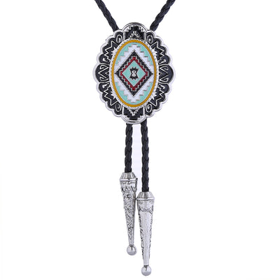 Navajo Bolo Tie Mens Western Bolo Black Necktie Bolo