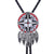 Feather Navajo Bolo Necklace Western Red Bootlace Tie