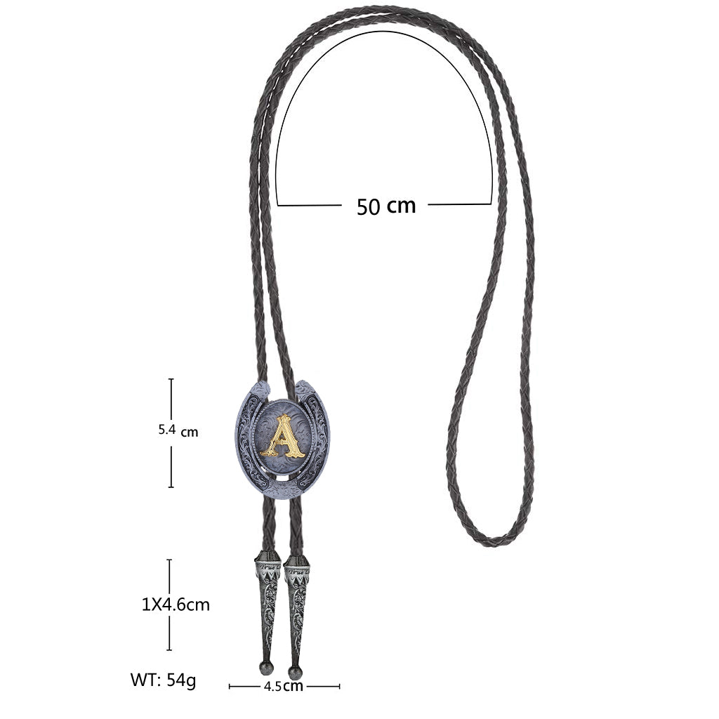 Horseshoe Bolo Tie Alphabet A Bolo Tie Mens Wedding Bolo