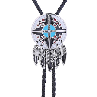 Feather Bolo Necktie Navajo Tie Formal Western White Tie