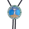 Blue Men's Western Bolo Tree of Life Pattern Bolo Tie