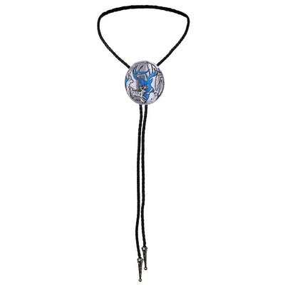 Elk Bolo Tie Mens Western Tie Blue Bolo Men Necktie