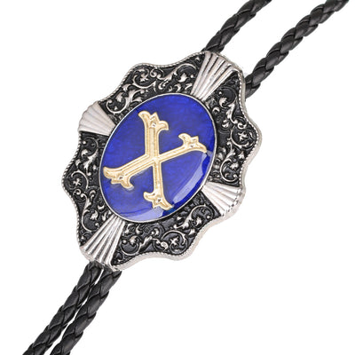 Alphabet X Bolo Tie Formal Bolo Tie Blue Necktie bowlow