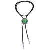 Round Green Cat's Eye Neck Tie Wedding Bootlace Bolo