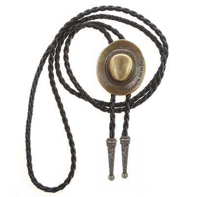 Bronze Bolo Necktie Western Cowboy Hat Bolo Tie for Men