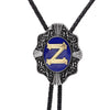 Alphabet Z Bolo Tie bowler tie Necklace Formal Bolo Tie Blue