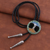 Tree of Life Pattern Bolo Necklace Black Western Bolo Tie