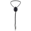 Men's Black Agate Bolo Tie Wedding Boloties Necklace